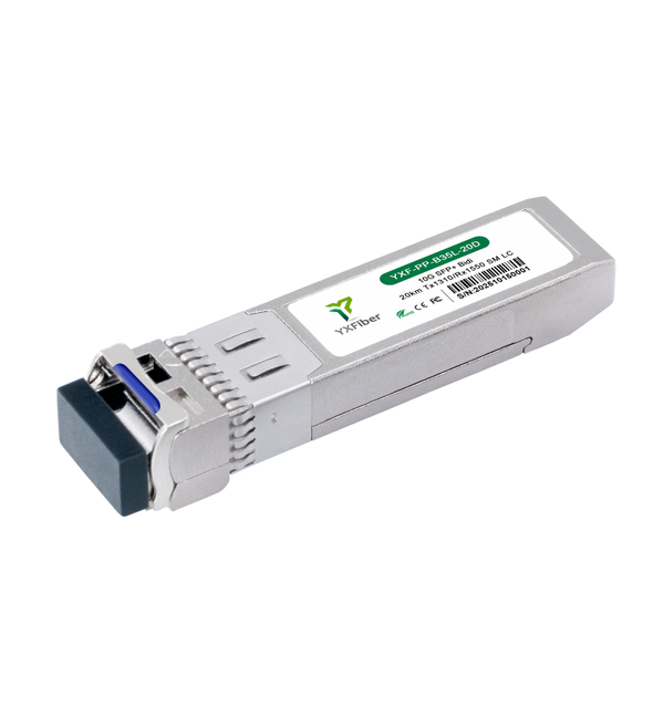 10G SFP+ BiDi Tx1310nm Rx1550nm 20km LC Single Mode Transceiver Compatible with Cisco Mikrotik HPE TP-LINK HP Juniper