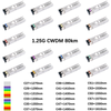 1.25G CWDM SFP 1270nm ~ 1610nm 80km DDM Duplex LC Transceiver Module Compatible with Cisco Mikrotik HPE TP-LINK HP Juniper