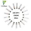 10G CWDM SFP+1270nm ~ 1610nm 20km DDM Duplex LC Transceiver Module Compatible with Cisco Mikrotik HPE TP-LINK HP Juniper
