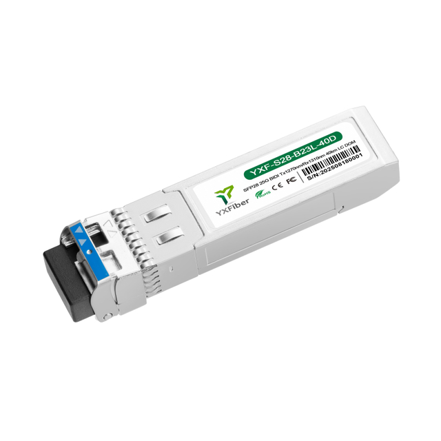 25G SFP28 Bidi Tx1270nm Rx1310nm 40km LC Single Mode Transceiver Compatible with Cisco Mikrotik HPE TP LINK HP Juniper
