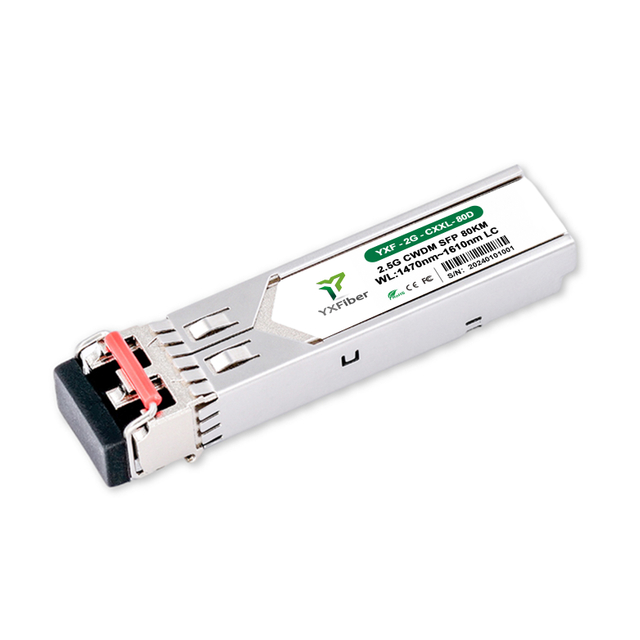 2.5G CWDM SFP 1470nm ~ 1610nm 80km DDM Duplex LC Transceiver Module Compatible with Cisco Mikrotik HPE TP LINK HP Juniper