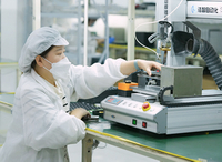 Automated soldering of transceiver PCB boards.