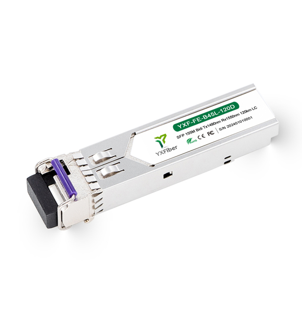 155M SFP BiDi Tx1490nm Rx1550nm 120km LC SC Single Mode Transceiver Compatible with Cisco Mikrotik HPE TP-LINK HP Juniper